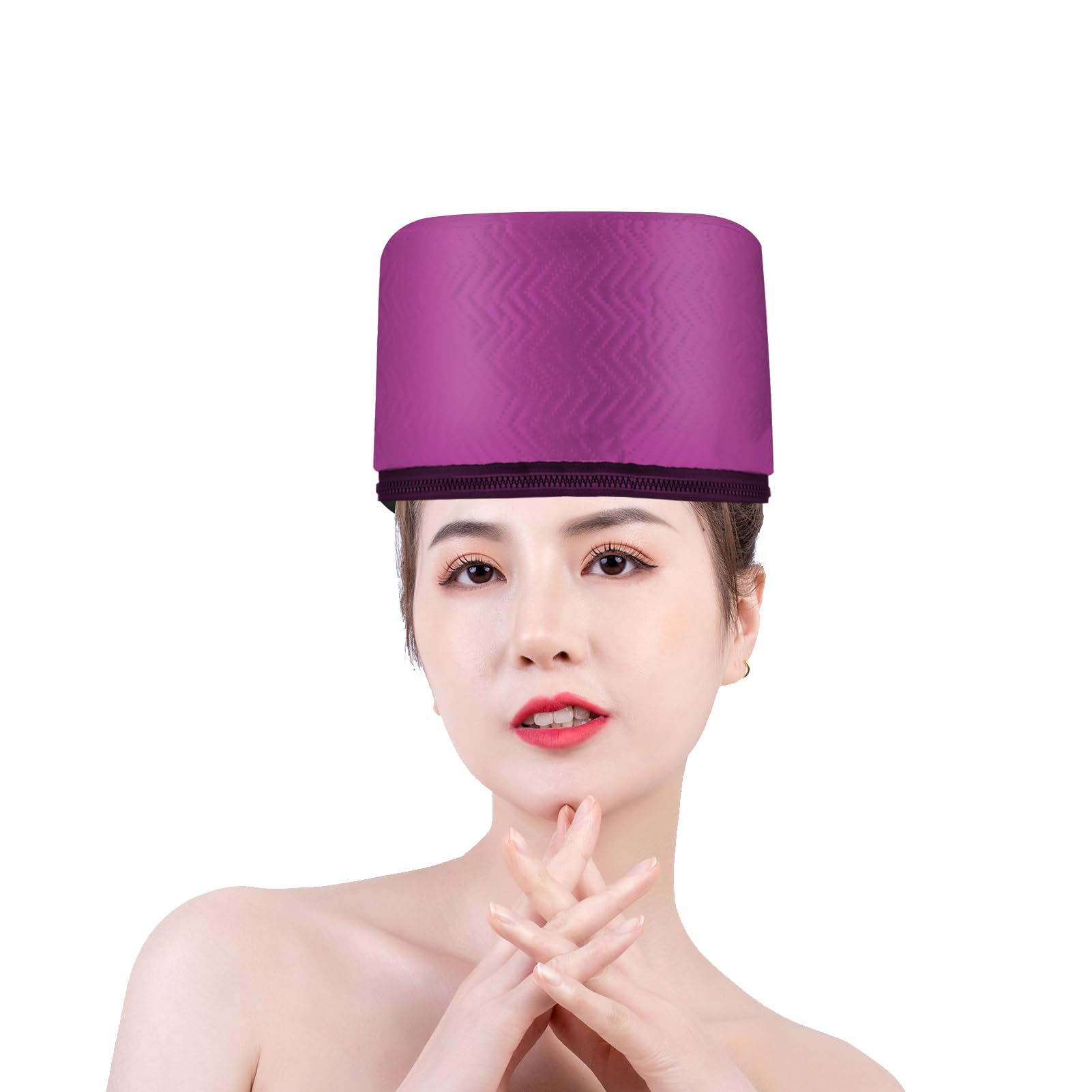 Smoostart Hair Steamer Cap - Portable 3-Temperature Hair Care Hat for Deep Conditioning, Hair Spa & Scalp Treatment | Perfect for Home Salon, Keratin Treatment & Damaged Hair Repair (Purple)