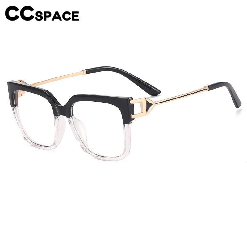 CCspace Women's Full Rim Square TR90 Titanium Eyeglasses Frame - Lightweight & Durable Glasses for Work, Reading & Fashion (Model 56784)
