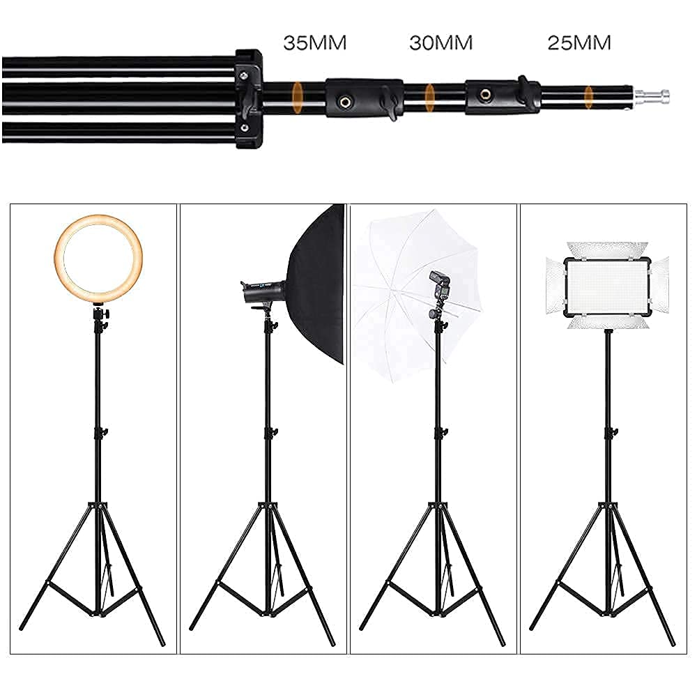 Heavy Duty 9.5ft Adjustable Light Stand with Spring Cushion - Professional Photography Tripod for Studio Speedlights, Ring Lights & Flash Equipment | Perfect for Portrait, Product & YouTube Video Lighting