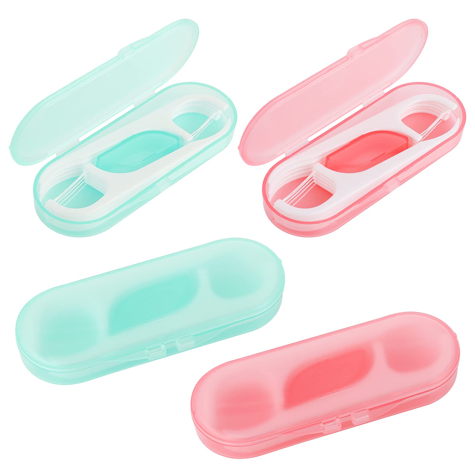 4 Pack Travel Dental Floss Case with 40 Refillable Floss Picks - Portable Teeth Cleaning Organizer for Men & Women - Perfect for Family, Hotel & On-the-Go Oral Care