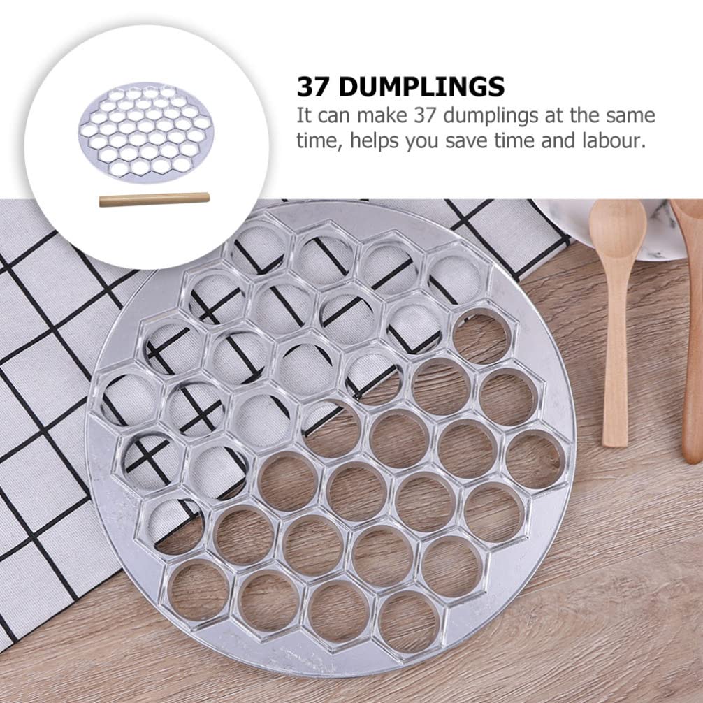Cabilock 37-Hole Dumpling Maker - Plastic Dumpling Press Mold for Pelmeni, Ravioli & Dumplings - Includes Rolling Pin - Perfect for Homemade Dumplings, Pastry & Kitchen Cooking Tools - Ideal for Family Meals, Party Snacks & Asian Cuisine Preparation
