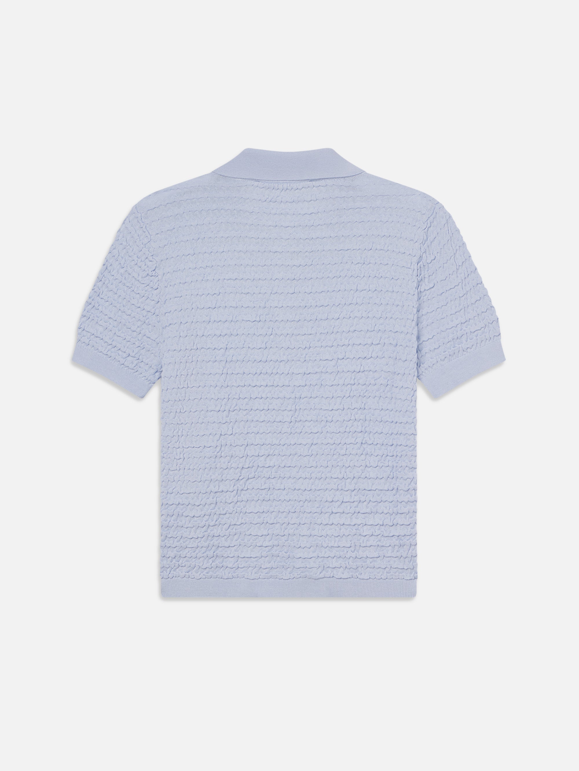 Stylish Smocked Polo Shirt in Light Chambray - Perfect for Casual Outings & Summer Fashion