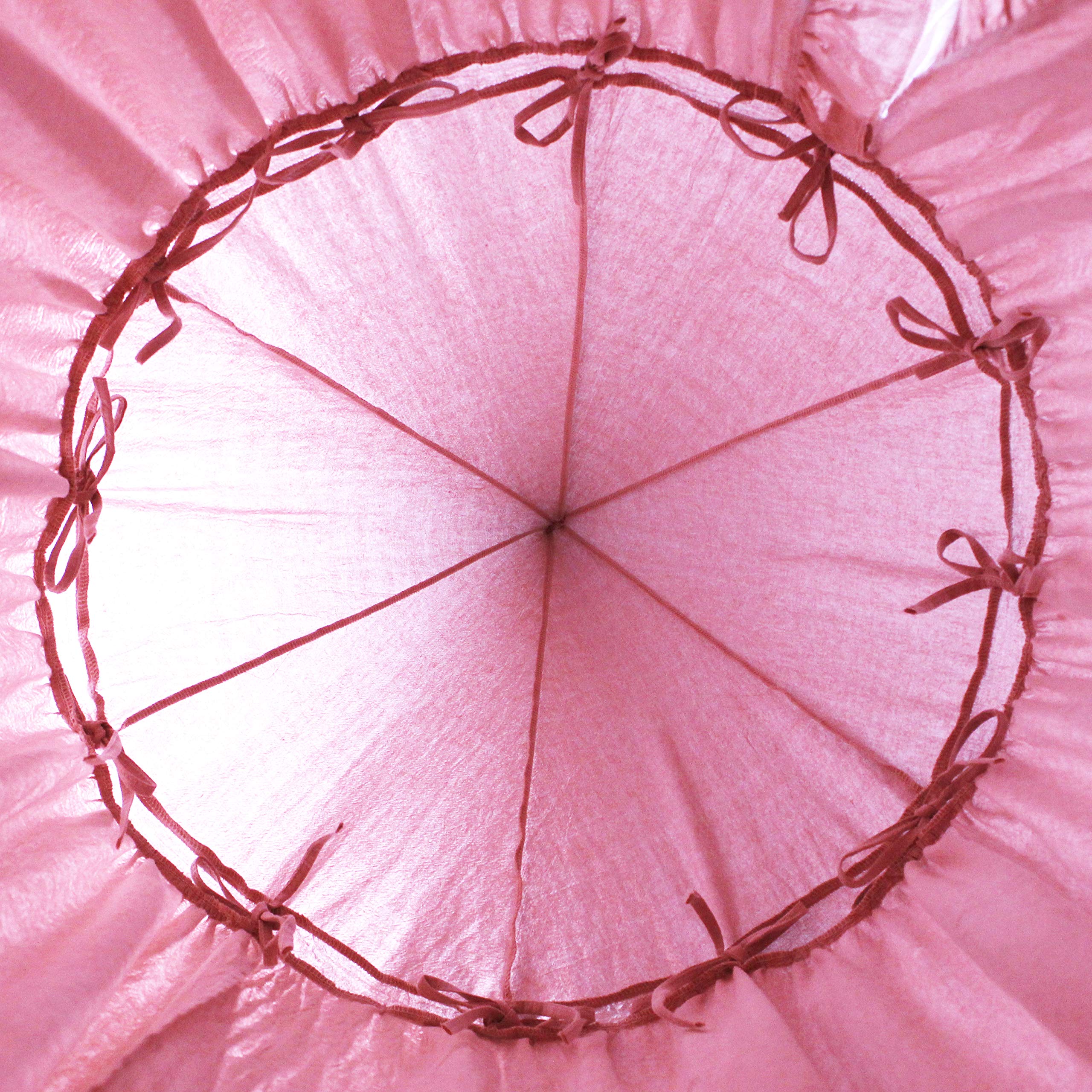Bohemian Dusty Rose Bed Canopy with Frills - Kids Reading Nook & Play Tent, Hanging Net for Nursery Decor, Perfect for Bedroom, Playroom or Outdoor Camping