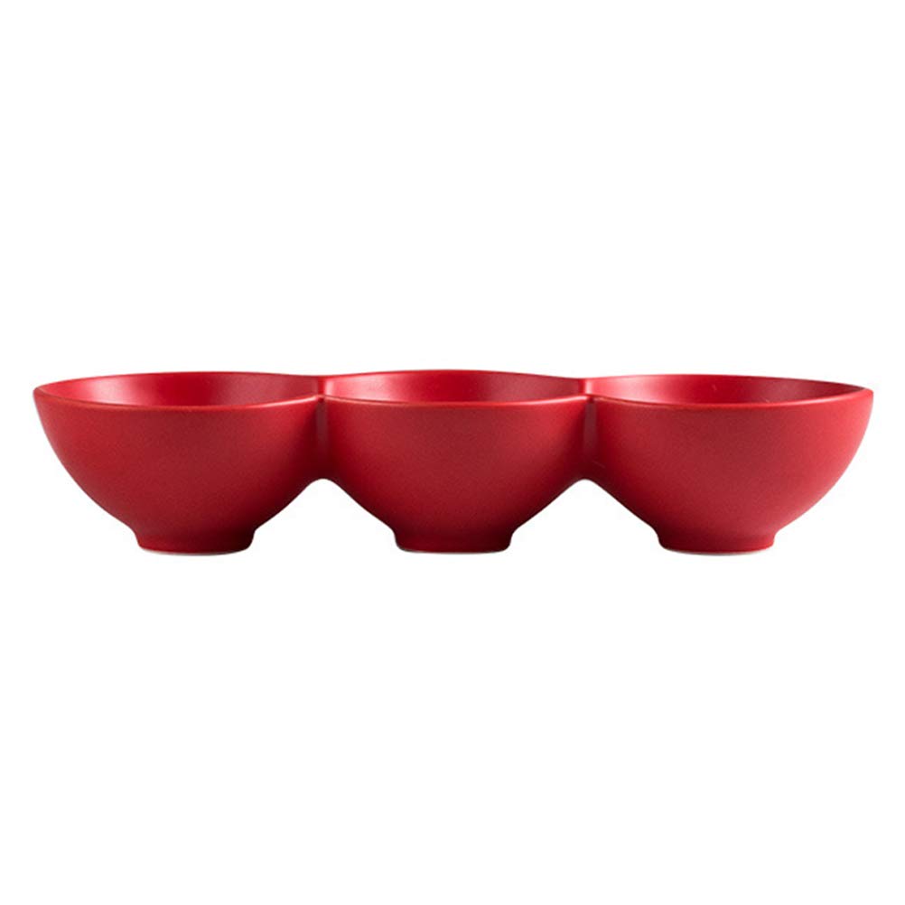 Ceramic Round Bowl for Fruits, Salad, and Food Storage - Mini Cookware Dish for Home & Kitchen Use - Practical Red Decorative Serving Bowl for Parties, Snacks, and Daily Meals