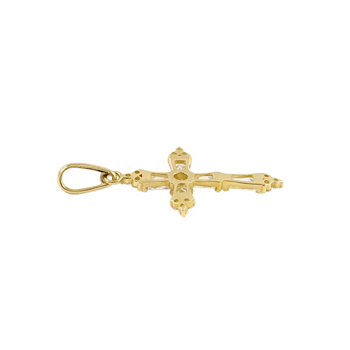 14K Solid Gold Cross Pendant Necklace for Women - Religious Jewelry Gift for Baptism, First Communion & Everyday Wear