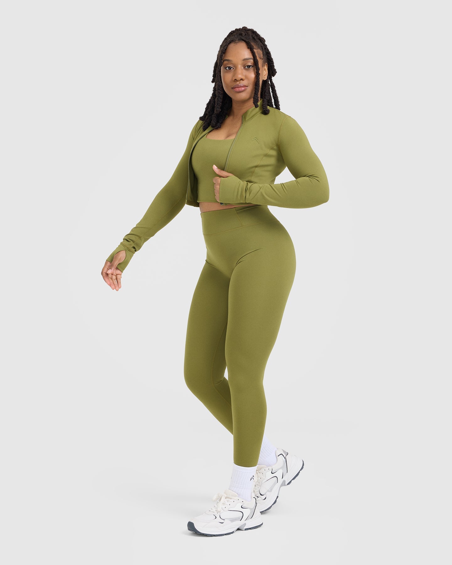Timeless Olive Green Crop Jacket for Women - Lightweight Spring & Fall Outerwear | Perfect for Casual Outings, Date Nights & Travel