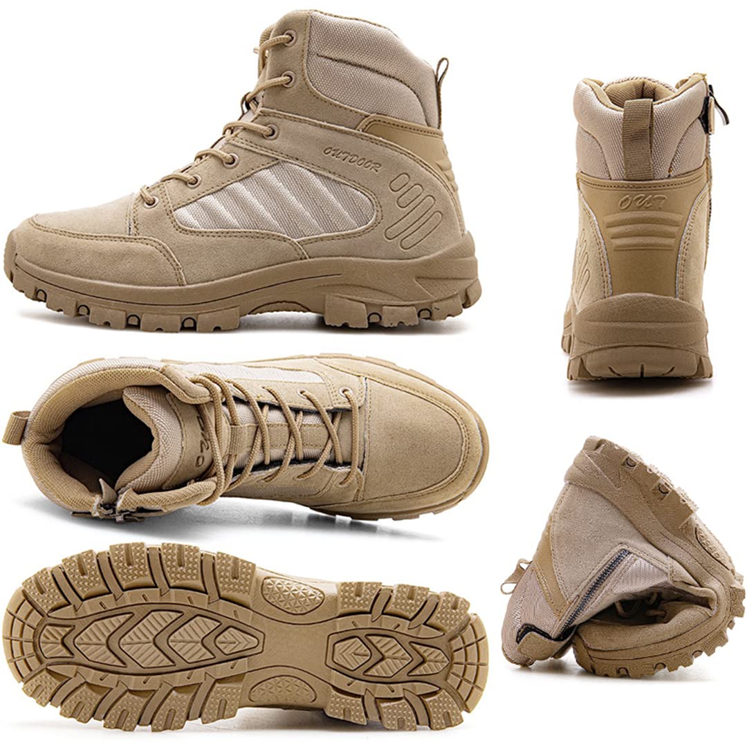 **Men's Waterproof Hiking Boots - Leather High-Top Outdoor Shoes for Autumn & Winter - Non-Slip Trekking & Mountain Climbing Boots - Ideal for Camping, Backpacking & Trail Adventures**