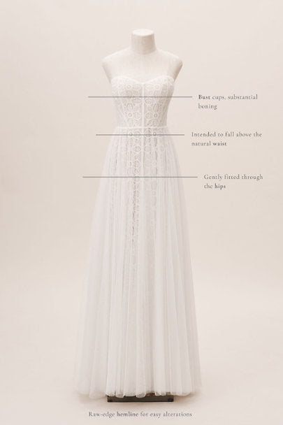BHLDN Willowby Cordova Ophelia 53702 Wedding Gown - Elegant Lace Bridal Dress for Beach, Garden & Boho Weddings