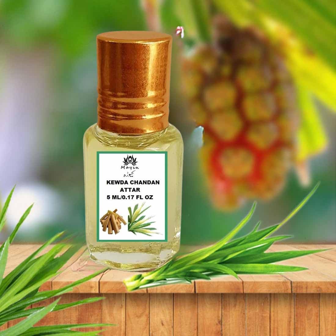 Mayin Kewda Chandan Attar Perfume Oil - 5ml Unisex Fragrance for Men & Women | Romantic Date, Wedding, Meditation & Daily Wear