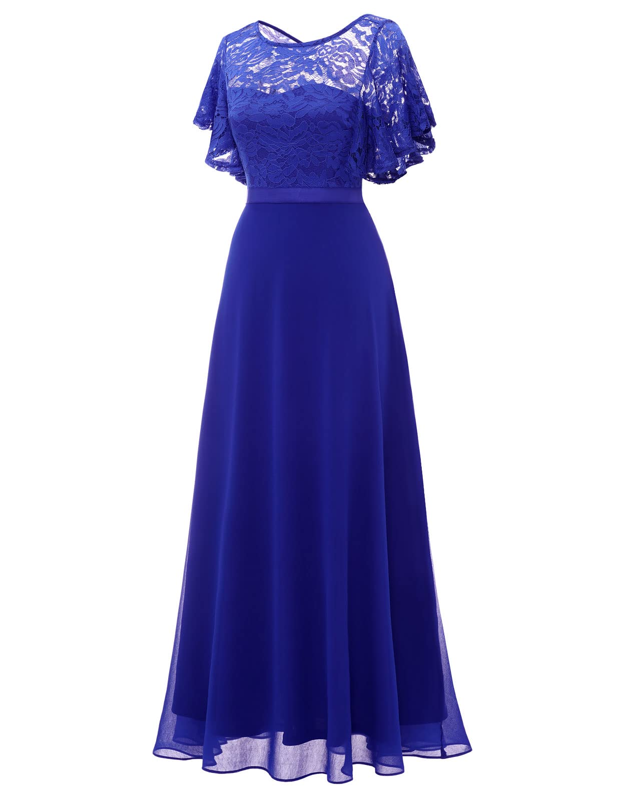Elegant Lace Wedding Guest Dress with V-Back & Empire Waist - Formal Bridesmaid, Prom & Evening Gown for Special Occasions - Perfect for Weddings, Galas & Black Tie Events 2025