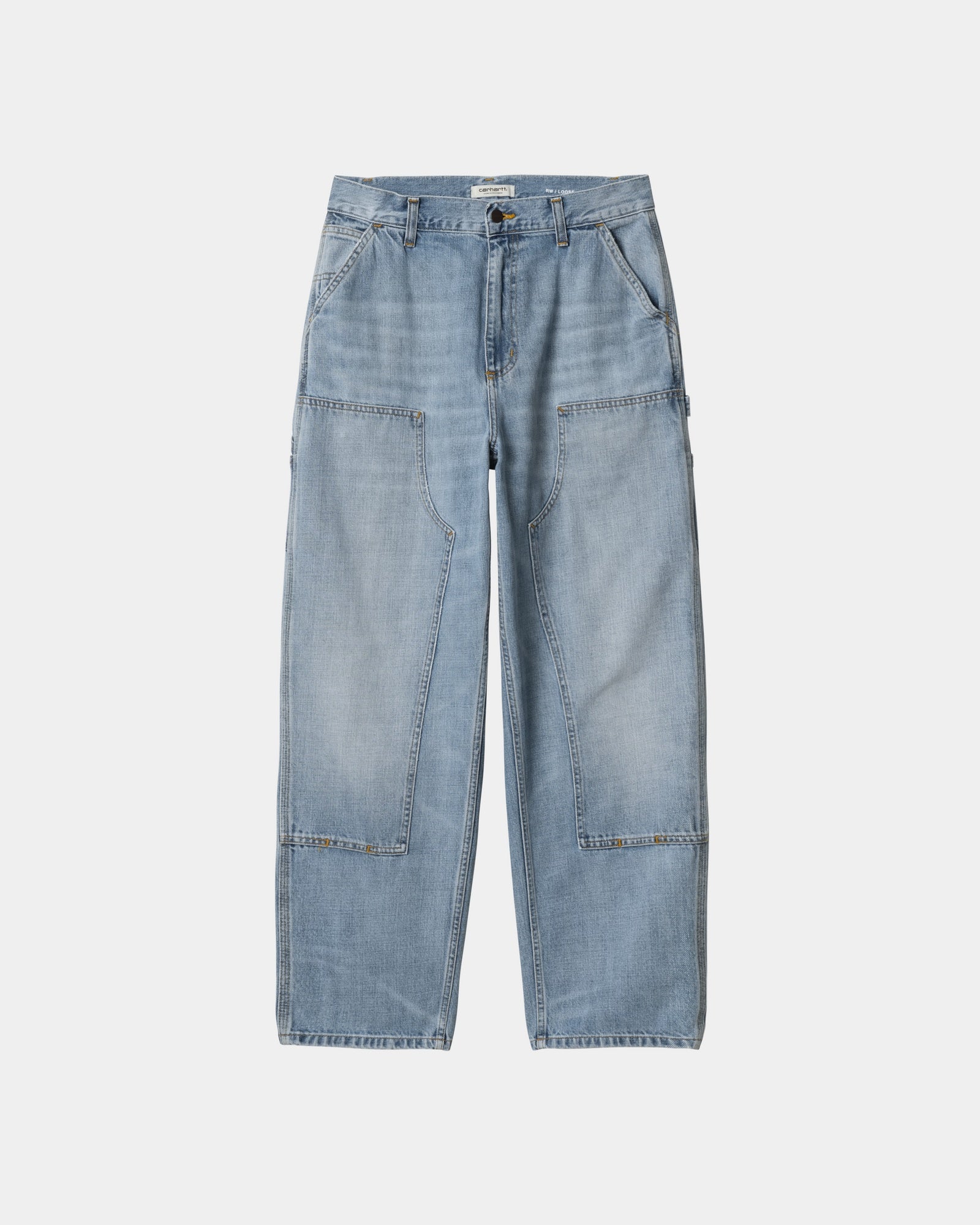Women's Brandon Double Knee Work Pants - Burst Washed Blue Denim | Durable & Comfortable for Work, Hiking & Outdoor Activities