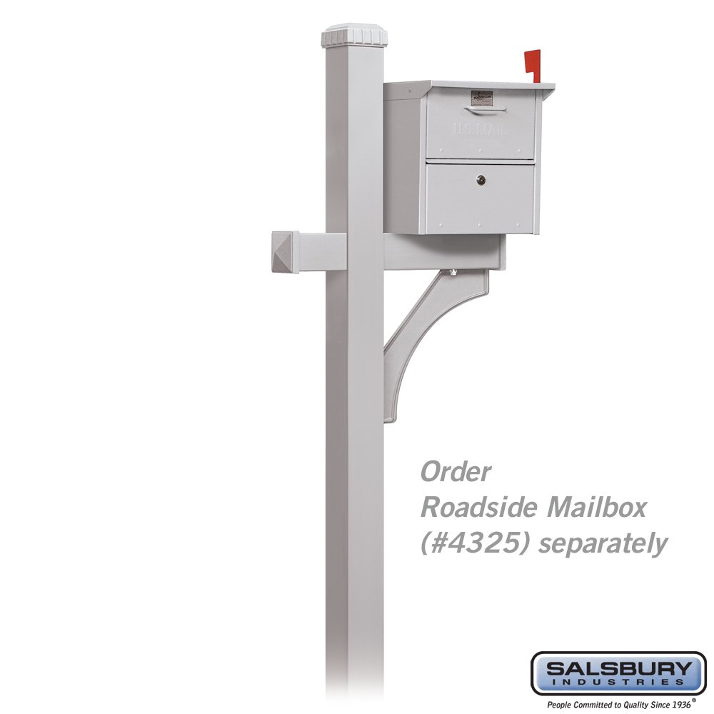 Salsbury Industries 4377SLV Silver Mailbox Arm Kit Replacement - Compatible with Deluxe Post for 1 Roadside Mailbox | Durable Metal Mailbox Accessory for Home & Rural Mail Delivery