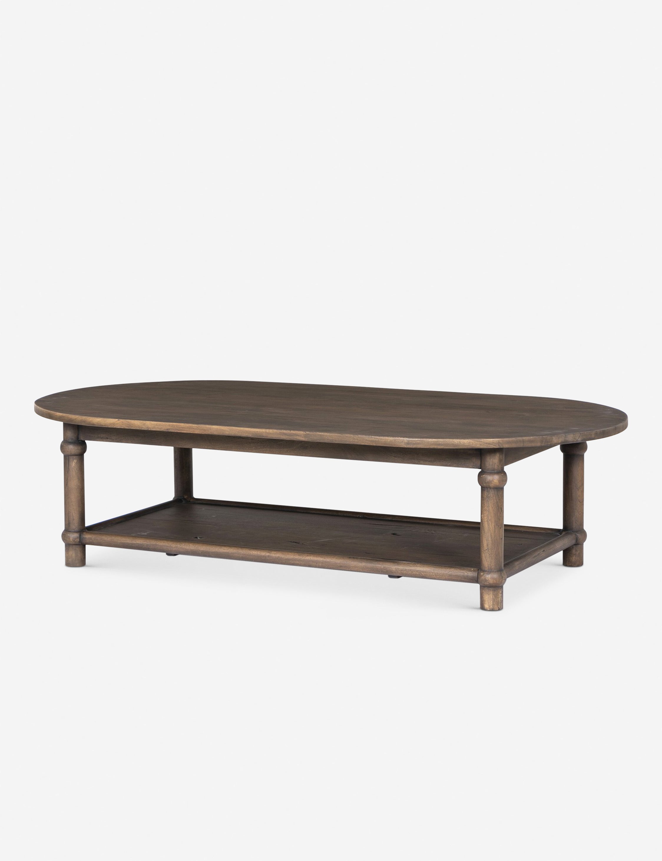 Charnes Oval Coffee Table by Amber Lewis x Four Hands - Modern Wooden Living Room Furniture for Home Decor & Cozy Gatherings