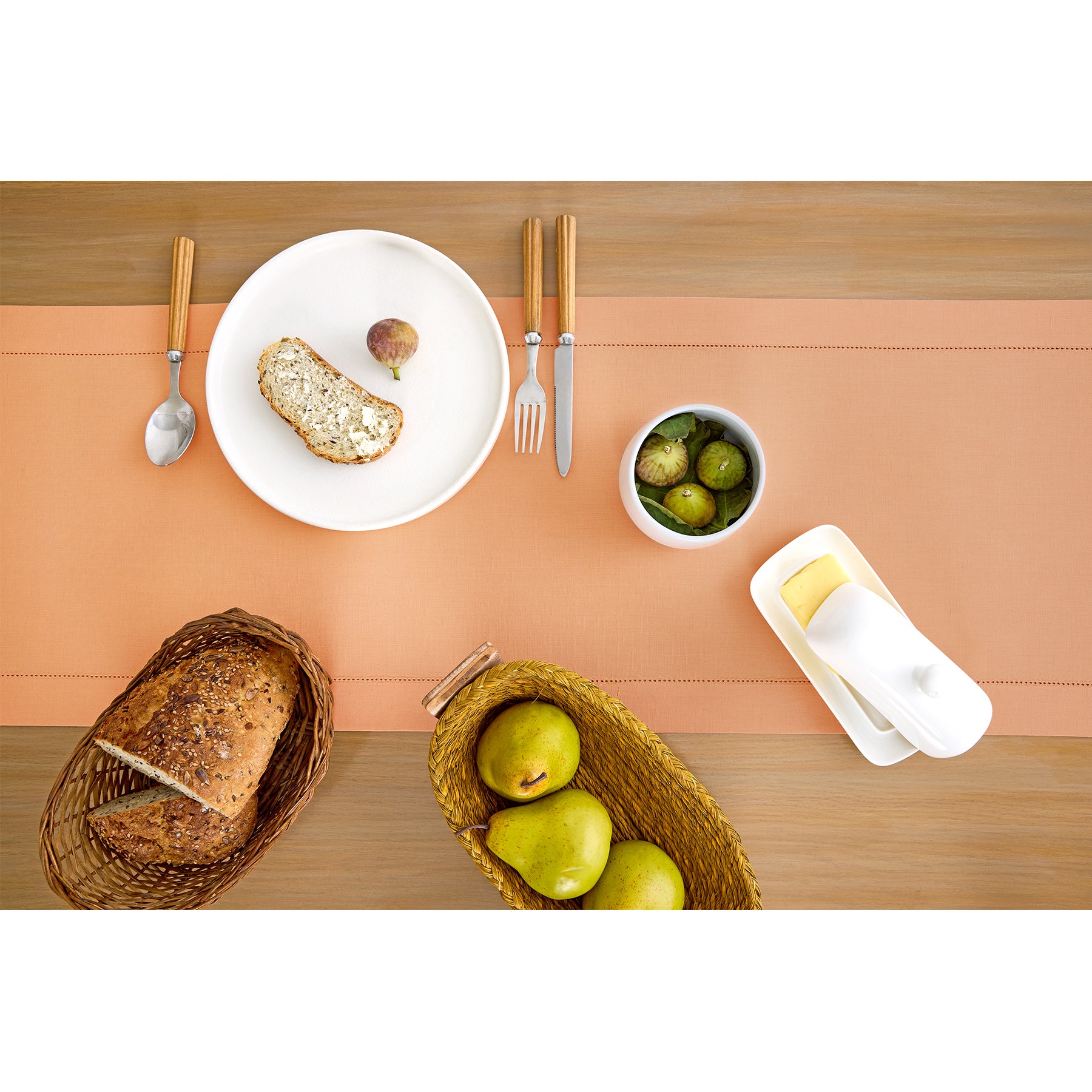 Premium Cotton Linen Hemstitch Table Runner - Elegant Dining Table Decor for Weddings, Parties & Home Decor - 12x72 Inches (White)