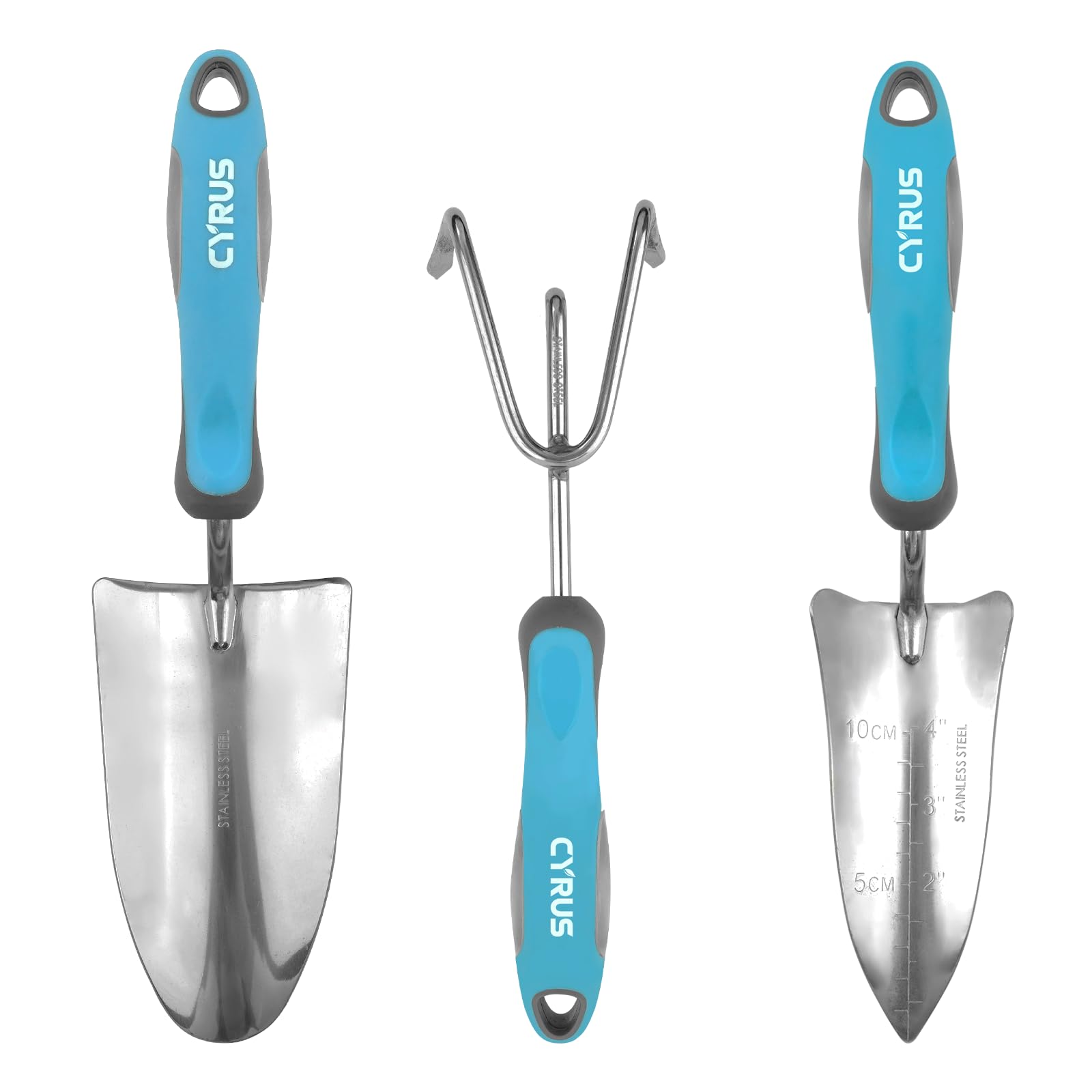 Premium 3-Piece Stainless Steel Garden Tools Set - Trowel, Transplanting Shovel & Digging Tool for Men & Women | Durable Outdoor Gardening Kit for Planting, Weeding & Landscaping | Perfect for Home Gardens, Flower Beds & Vegetable Patches