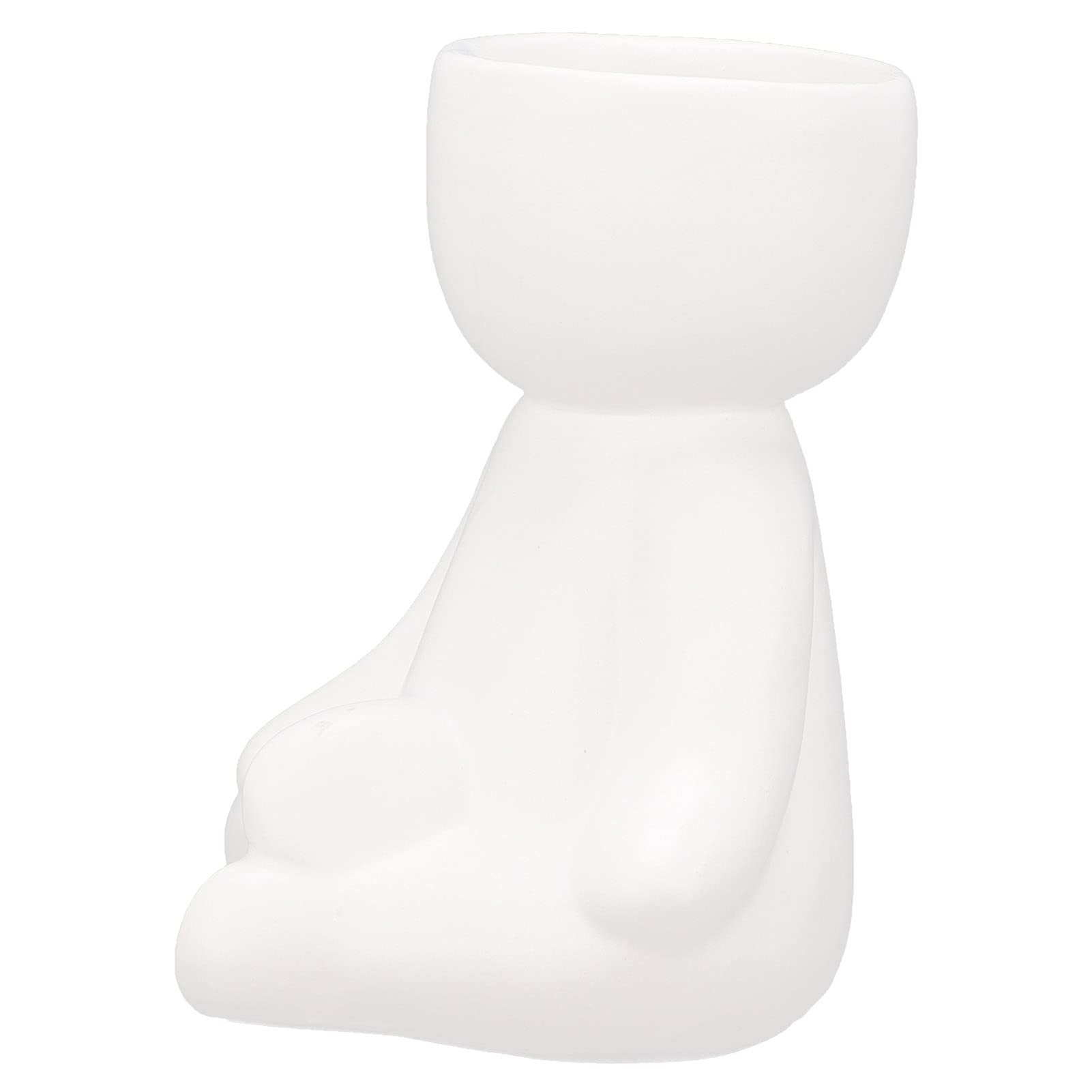 Mini White Ceramic Flower Pot - Cute Humanoid DIY Planter for Succulents, Household Plants & Home Decor | Perfect for Windowsills, Office Desks & Gift Giving