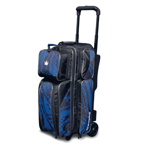 Brunswick Punisher 3 Ball Roller Bowling Bag - Blue | Durable & Lightweight Bowling Ball Carrier for League Play & Tournaments | Perfect for Pro & Amateur Bowlers