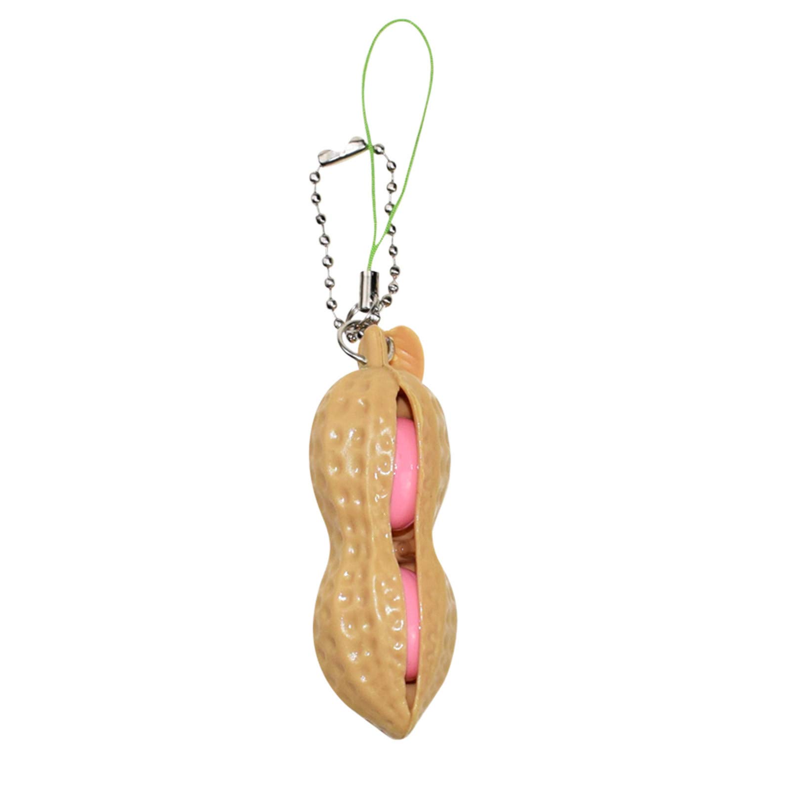 Anti-Anxiety Fidget Toys for Kids & Adults - Press-a-Peanut Sensory Stress Relief Squeeze Toy Set - Autism ADHD Anxiety Relief Hand Toys - Keychain Phone Pendant for Office, School & Travel (1pc)