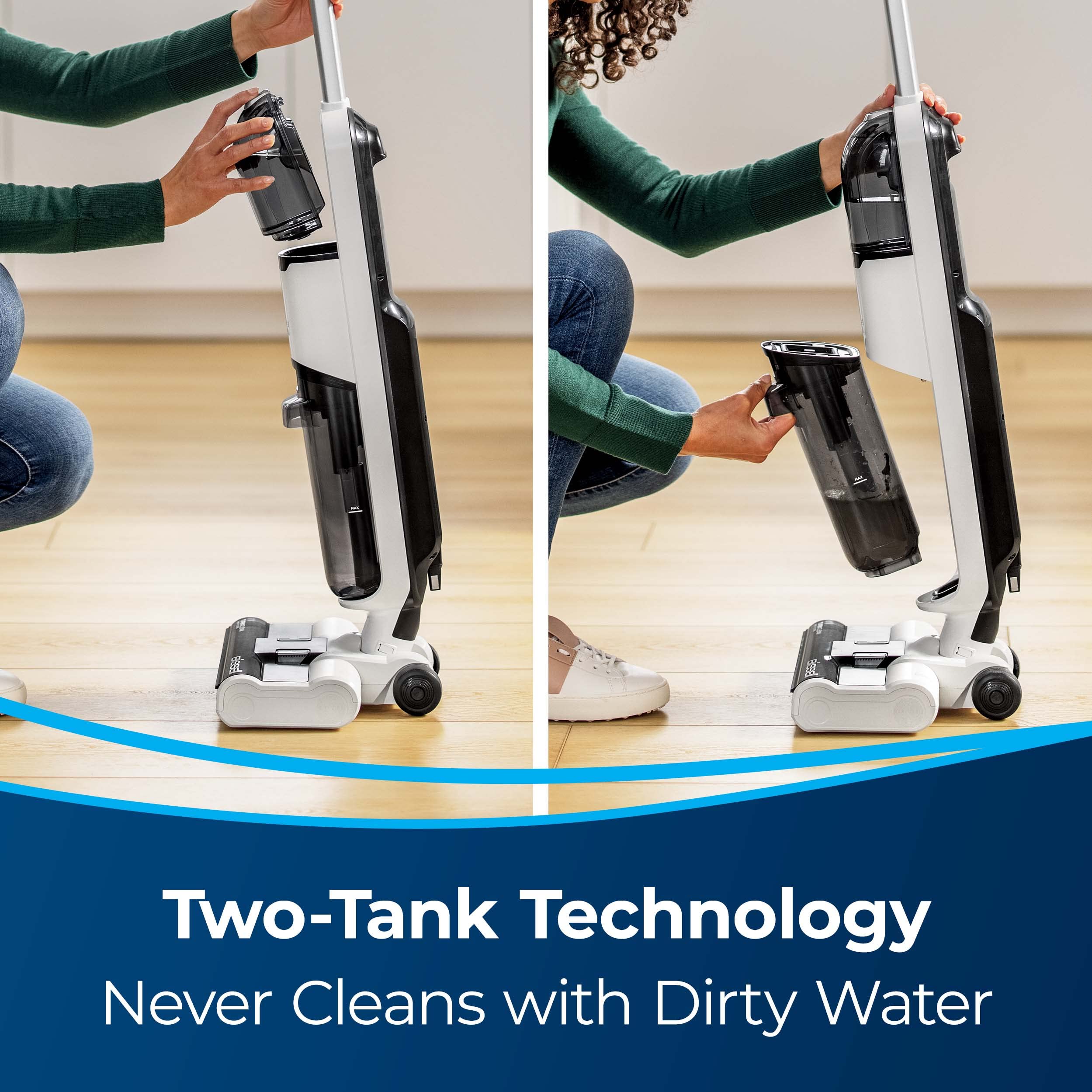 Bissell TurboClean 3548 Cordless Hard Floor Cleaner & Wet Dry Vacuum - Lightweight Mop for Tile, Wood & Laminate Floors - Perfect for Quick Spills, Pet Messes & Deep Cleaning