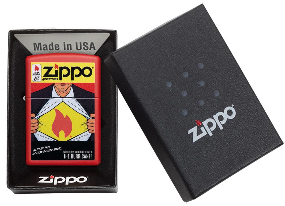Zippo Windproof Lighter with Comic Design - Vintage Collectible for Outdoor Camping, Hiking & Everyday Use