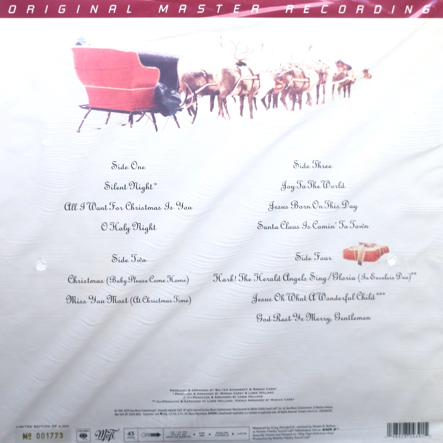 Mariah Carey 'Merry Christmas' MFSL 45rpm 180g Vinyl 2LP - Audiophile Edition for Holiday Music Lovers - Perfect for Christmas Parties & Cozy Winter Evenings