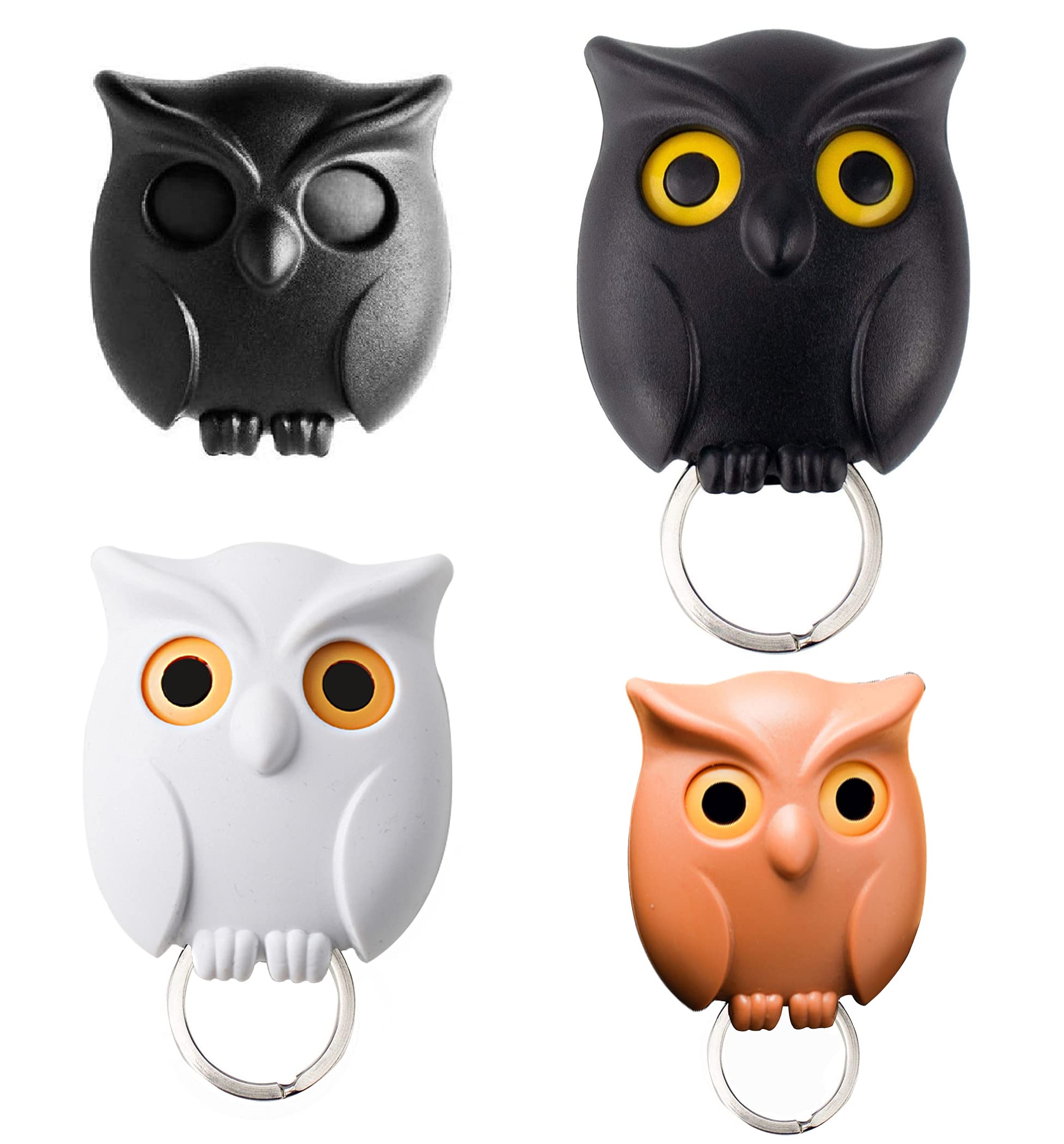 3PCS Cute Magnetic Owl Key Holder - Automatic Open/Close Eyes, Wall Mounted with Self-Adhesive Tape - Perfect for Home, Office & Entryway Organization