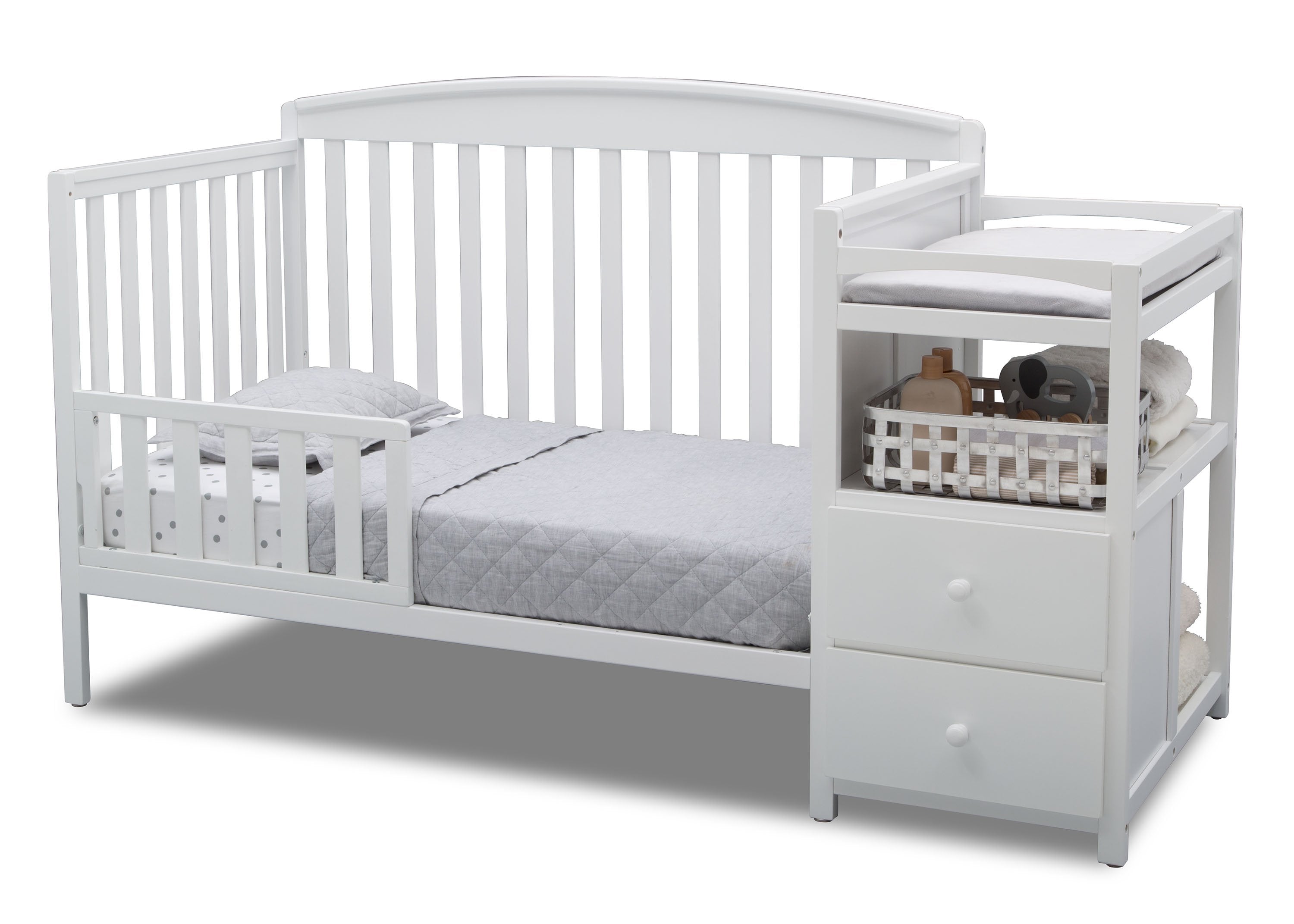 Royal Convertible Crib and Changer - 3-in-1 Baby Nursery Furniture Set with Toddler Bed & Dresser | Safe, Durable & Space-Saving for Newborns to Kids | Perfect for Nursery Rooms, Daycare Centers & Small Spaces