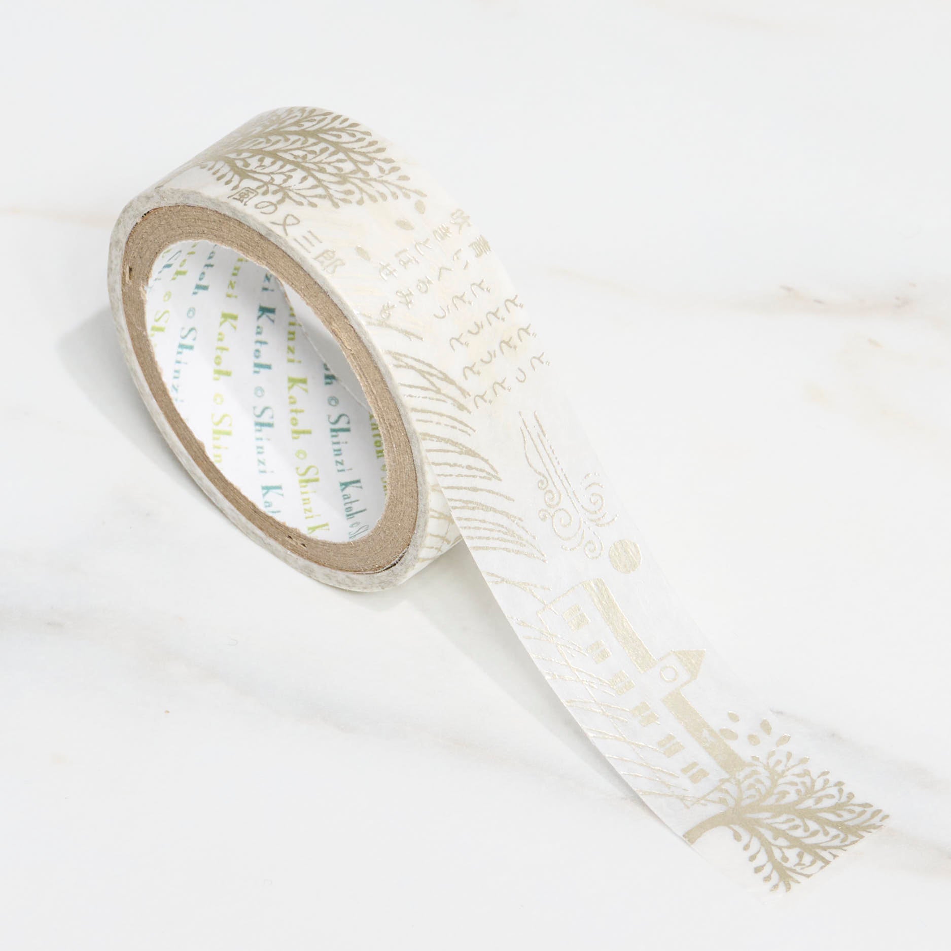 Shinzi Katoh Masking Tape - Miyazawa Kenji Series Silhouette & Seal Design | Decorative Washi Tape for Scrapbooking, Journaling, Gift Wrapping & DIY Crafts