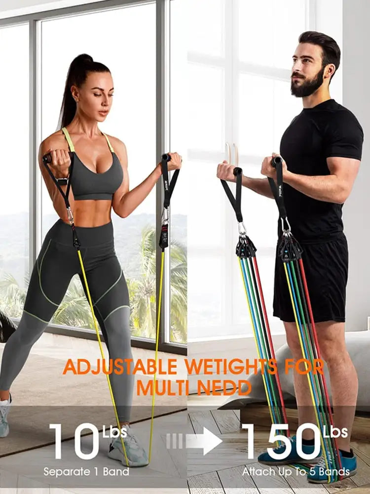 ToneTrainer Resistance Bands Set - Professional Workout Bands for Home Gym, Physical Therapy & Muscle Training - Perfect for Strength Exercises, Yoga, and Fitness Enthusiasts
