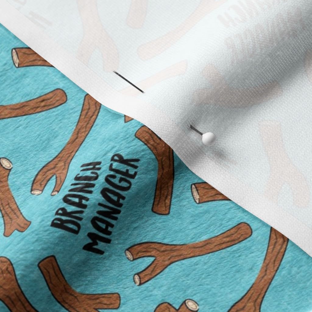 Funny Dog Blue Printed Minky Fabric Fat Quarter - Small Scale Branch Manager Sticks Tree Design - Soft Plush Fabric for Sewing Baby Blankets, Quilt Backing & DIY Crafts (Perfect for Nursery Decor, Pet Accessories & Cozy Home Projects)