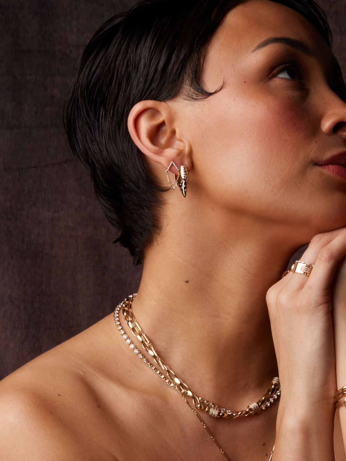 Diamond Earrings for Women - 14K Gold Plated Elegant Chain Dangle Earrings | Perfect for Weddings, Parties & Everyday Wear