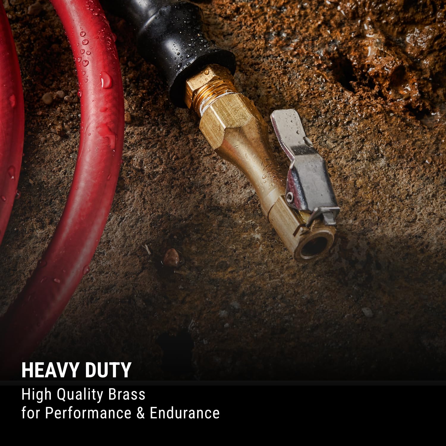 Milton EZ-Lock™ Heavy Duty Brass Straight Lock-on Air Chuck - 175 PSI High Pressure Open Flow Design for Tires, Inflatables & Pneumatic Tools - Perfect for Automotive, Industrial & DIY Applications