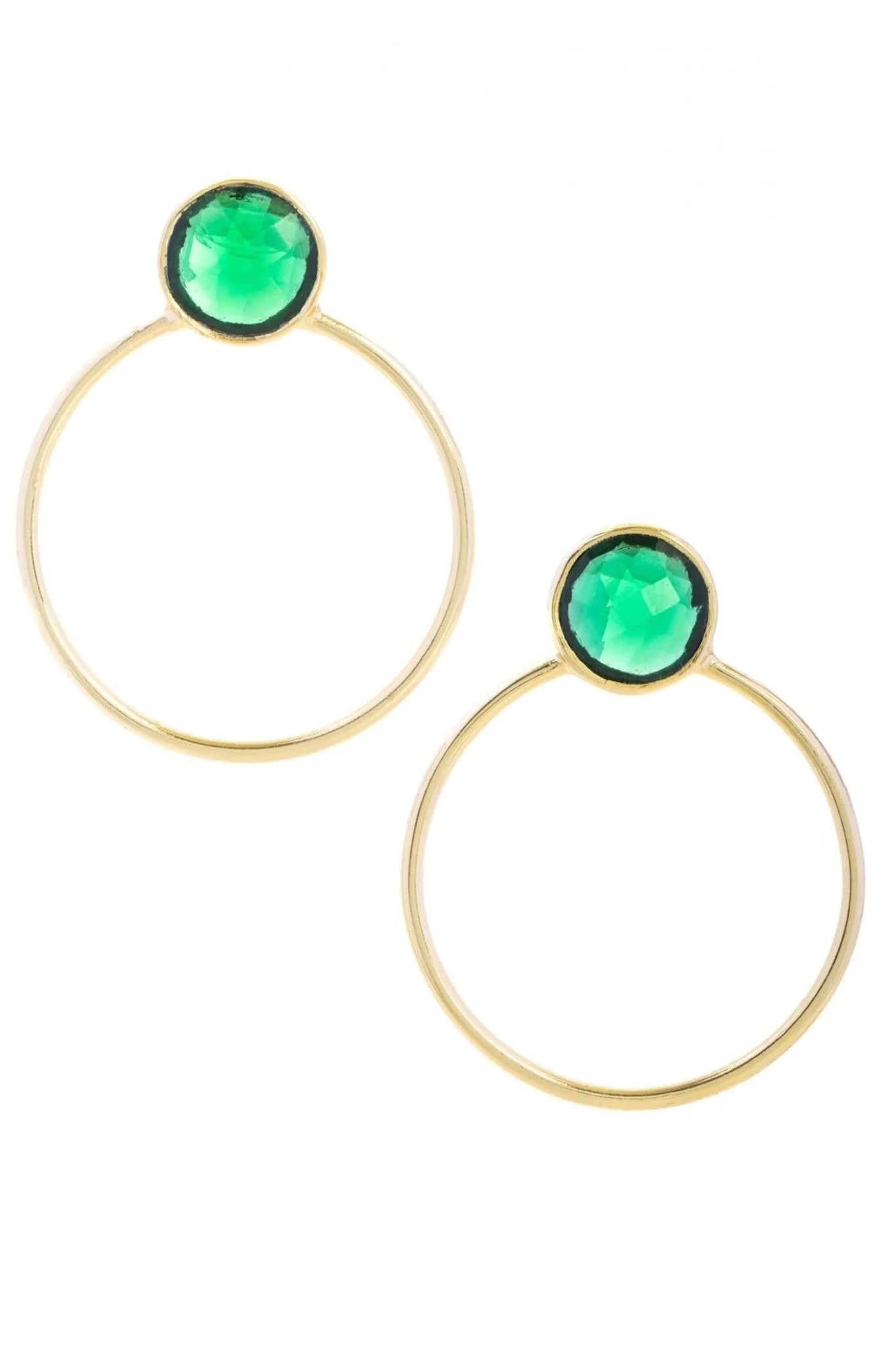 Gemstone Stud Hoop Earrings for Women - Dainty Gold/Silver Hoops with Natural Stones - Perfect for Everyday Wear, Gift Giving & Special Occasions