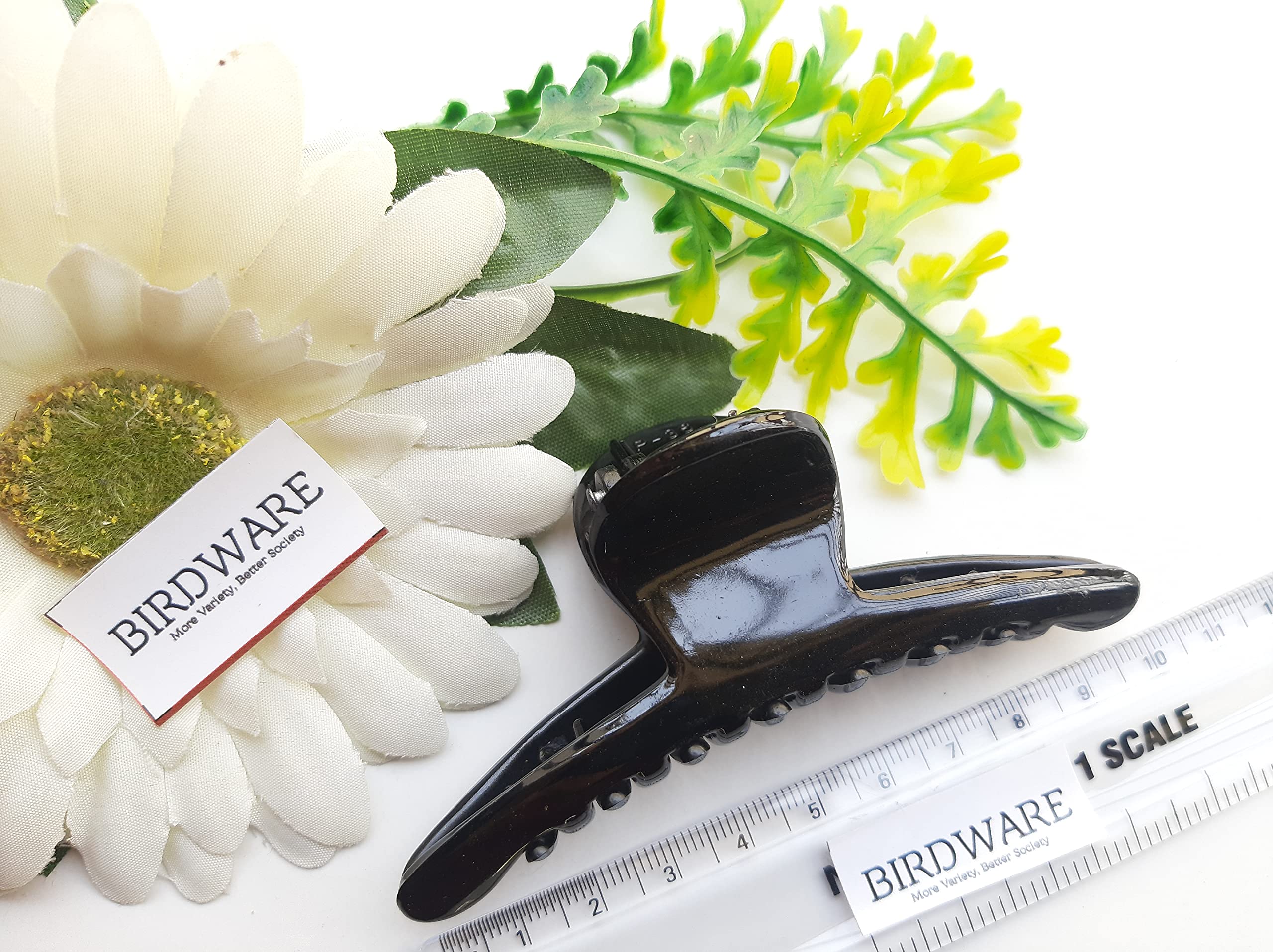 BIRDWARE Large Acrylic Butterfly Hair Clips for Women - 3 Pack Black Hair Accessories | Elegant Hair Clutchers for Parties, Weddings & Everyday Styling