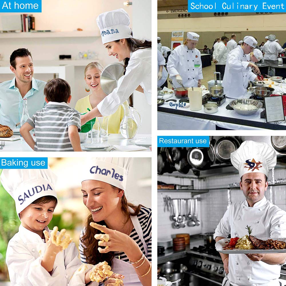 Personalized Custom Chef Hat - Adjustable Elastic Baker Kitchen Cooking Cap - Breathable & Comfortable for Professional Chefs & Home Cooking Enthusiasts - Perfect for Restaurants, Bakeries & Culinary Schools