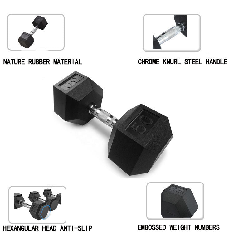Hex Dumbbell Set for Home Gym - 10-50lbs Adjustable Weight for Strength Training, Muscle Building & Fat Loss - Perfect for HIIT, CrossFit & Full Body Workouts