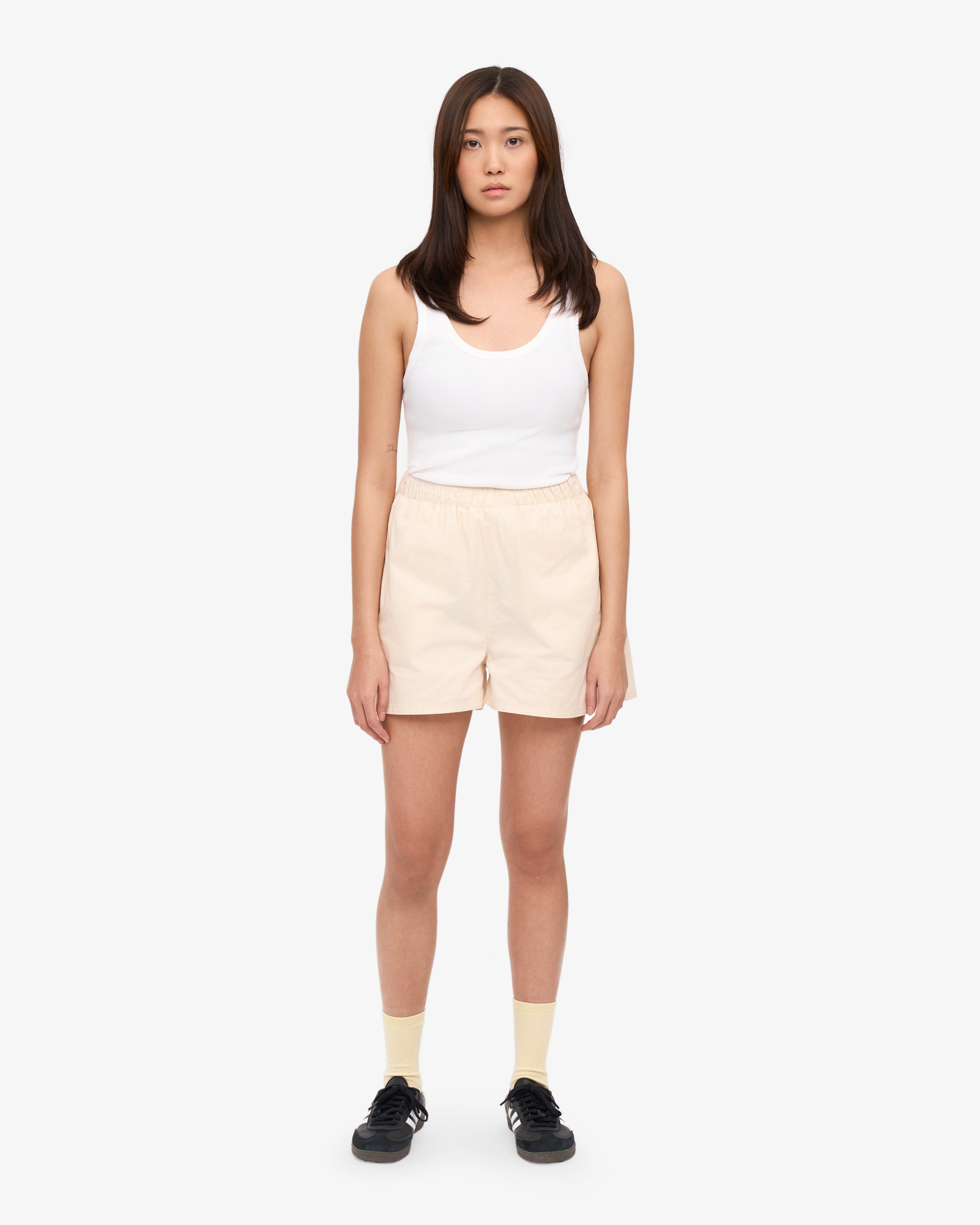 Organic Cotton Women's Twill Shorts - Ivory White | Comfortable & Breathable for Summer, Travel & Casual Wear