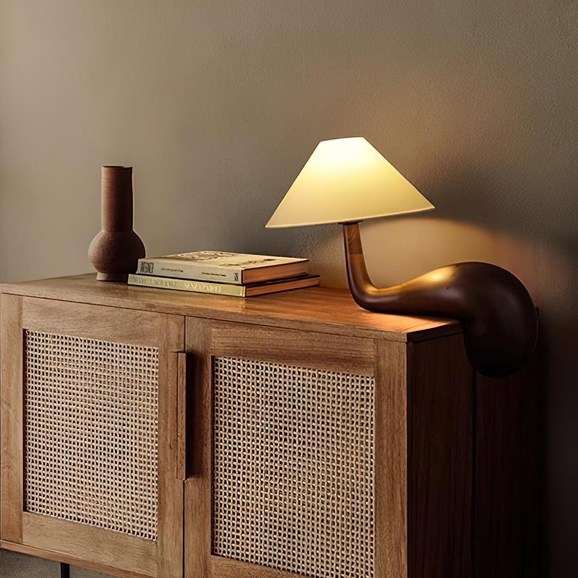 Modern Kakuda Pine Wood Desk Lamp with Adjustable Brightness - Perfect for Home Office, Study, and Reading Nook Lighting