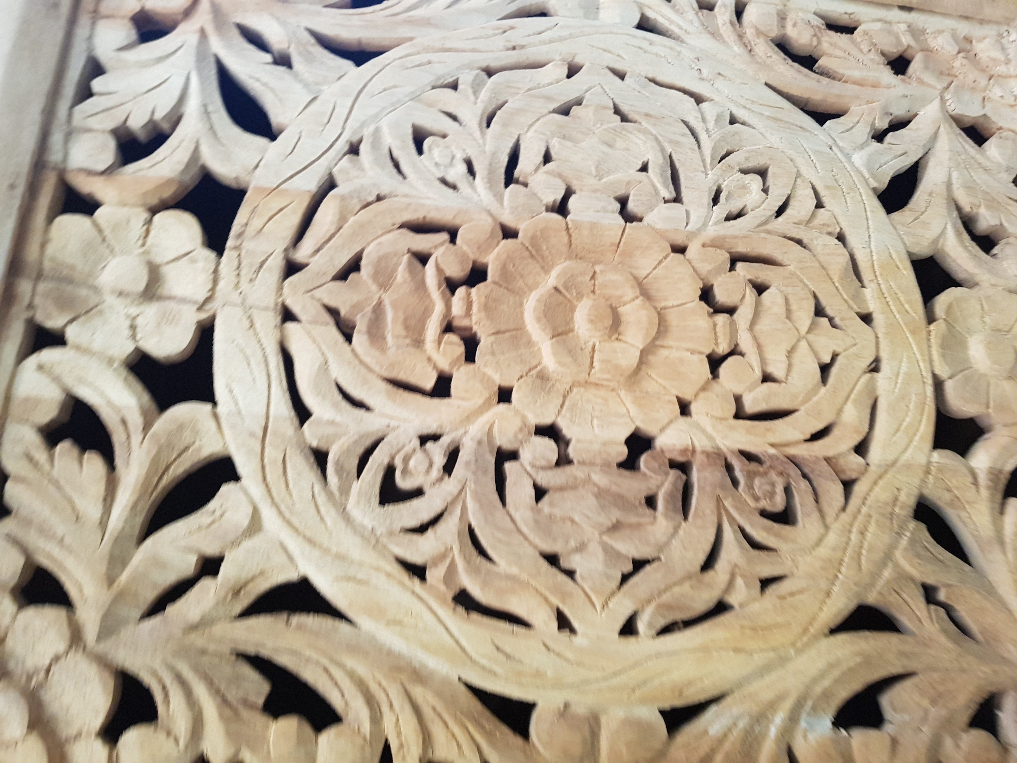 Hand Carved Indian Solid Wood Buffet Cabinet Sideboard - Traditional Dynasty Design for Dining Room Storage & Display