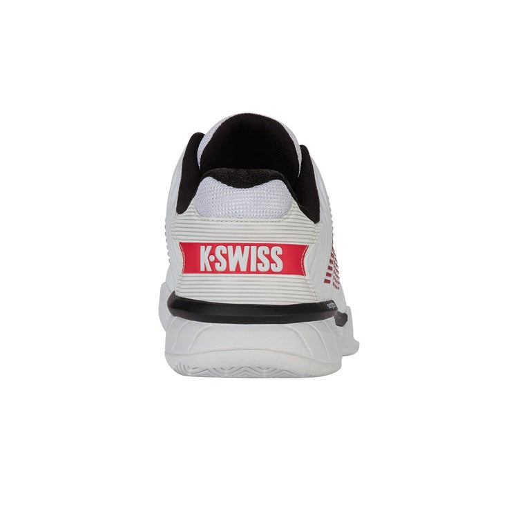 K Swiss Hypercourt Express 2 Wide Men's Tennis Shoes - White/Black/Red 6806 140 | Breathable Comfort for Court Play & Casual Wear