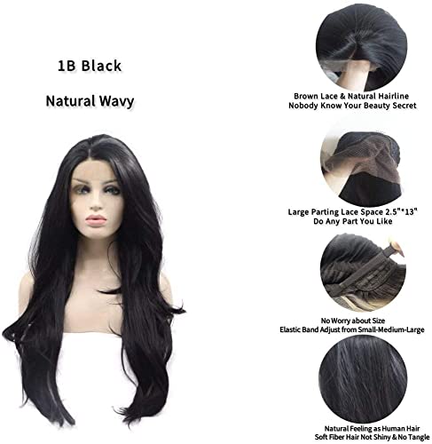 Xiweiya 13x3 Lace Front Wigs for Women - Black Body Wave 24