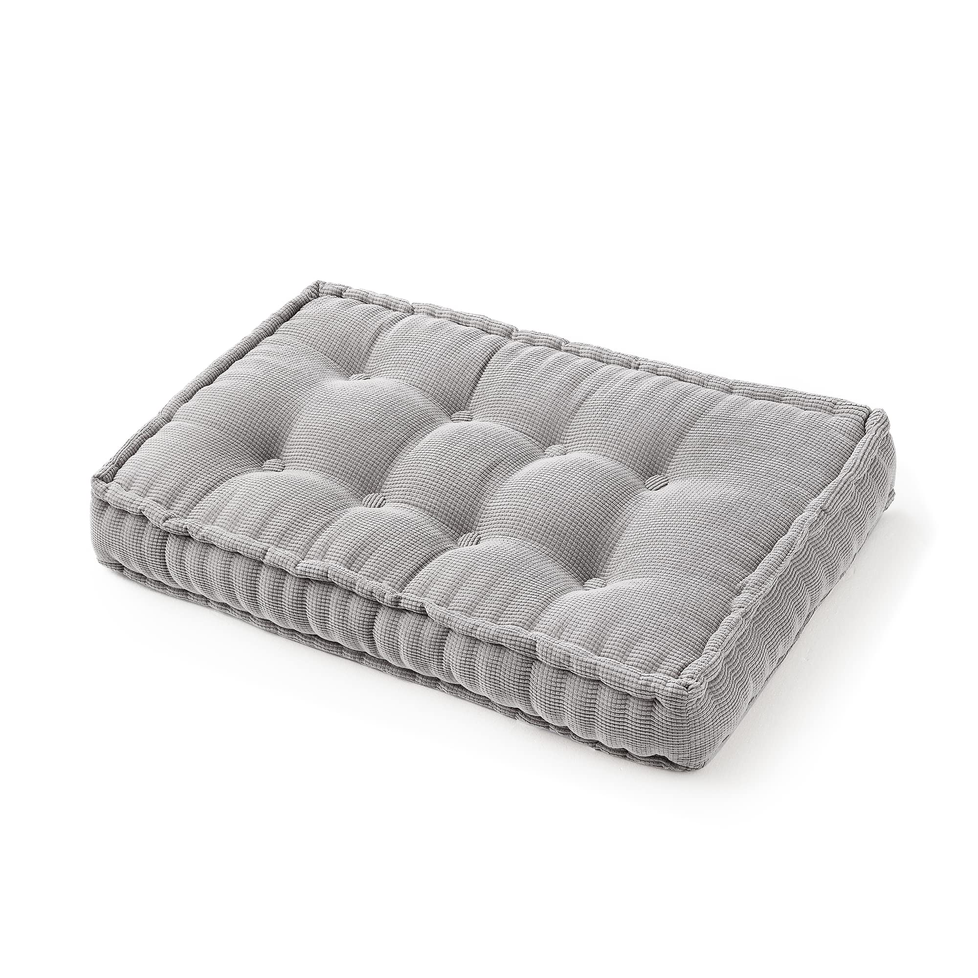 Rainha - Ultra Thick Tufted Floor Pillow - Gray - Perfect for Living Room, Bedroom, Nursery & Meditation Space