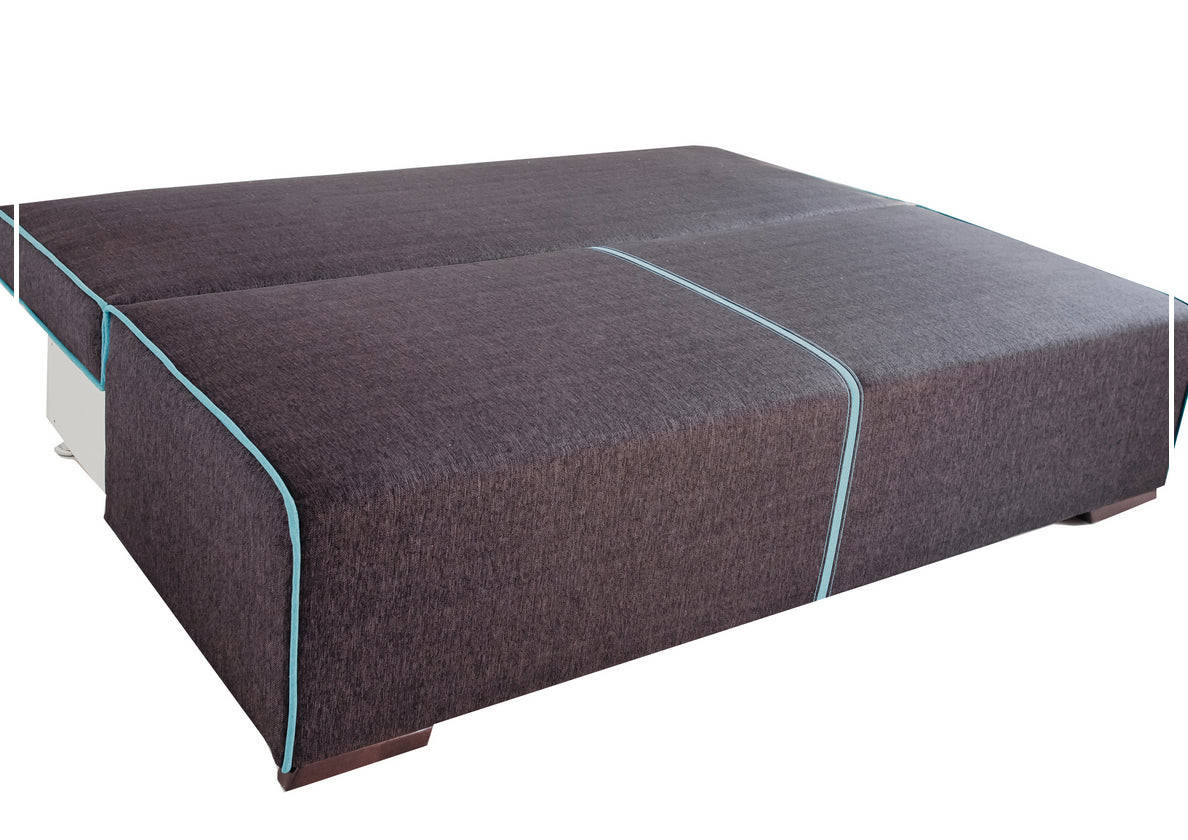 ESF Broadway Dark Gray Fabric Sofa Bed with Storage - Convertible Sleeper Sofa for Small Spaces, Guest Room & Apartment Living