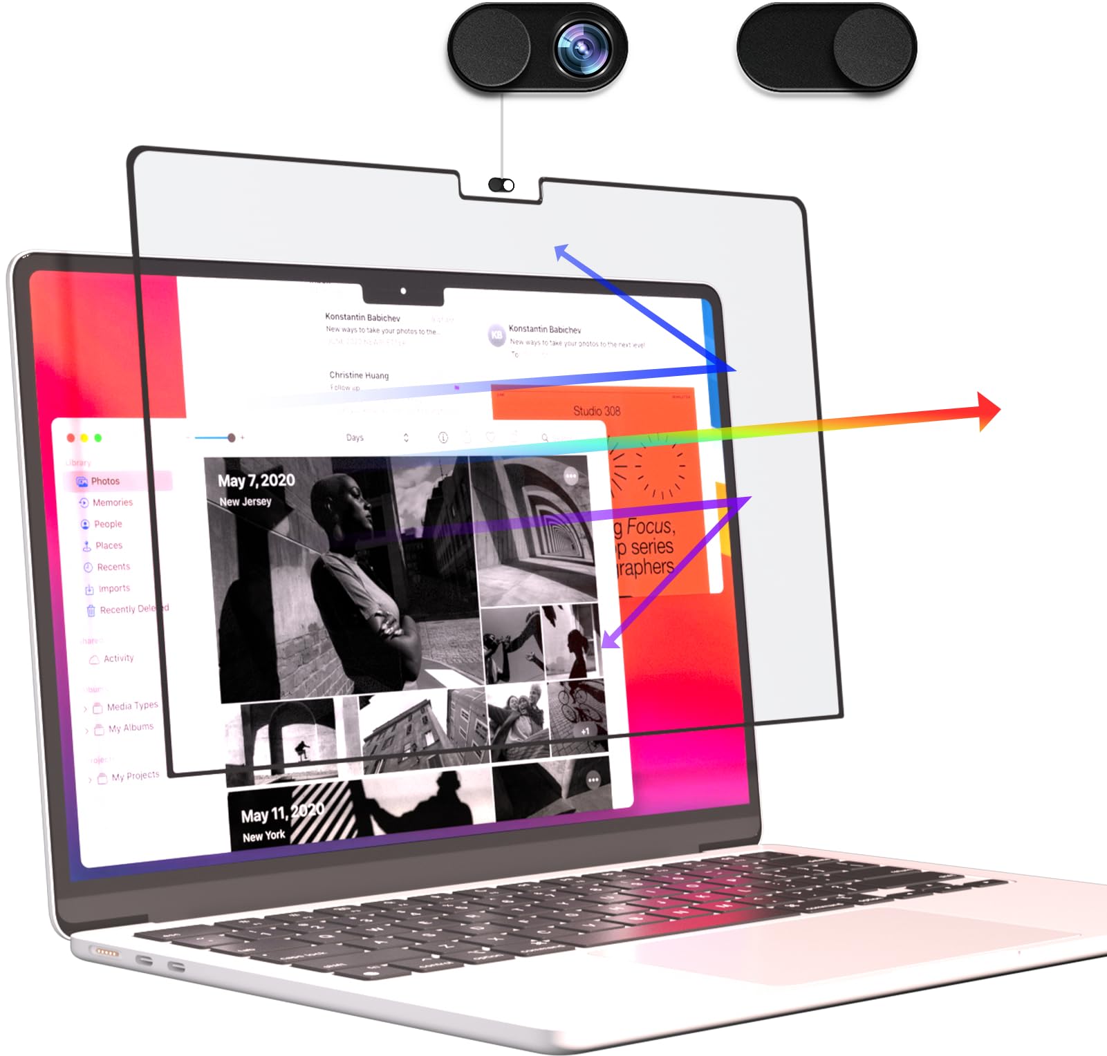 Anti Blue Light Screen Protector for MacBook Pro 14 Inch (2021-2023, M1/M2 Chip) - HD Anti Glare Filter with Bubble-Free Installation - Compatible with A2442/A2779 Models - Perfect for Office Work & Eye Protection