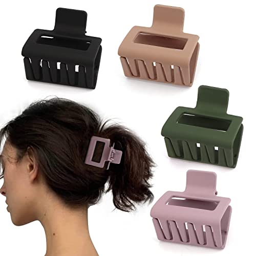 GLAMIFIRSTO 5-Piece Large Rectangle Claw Clips for Women - Non-Slip Hair Clips for Thin & Thick Hair - Square Hair Styling Accessories for Ponytails, Buns & Updos - Perfect for Work, Gym & Everyday Use