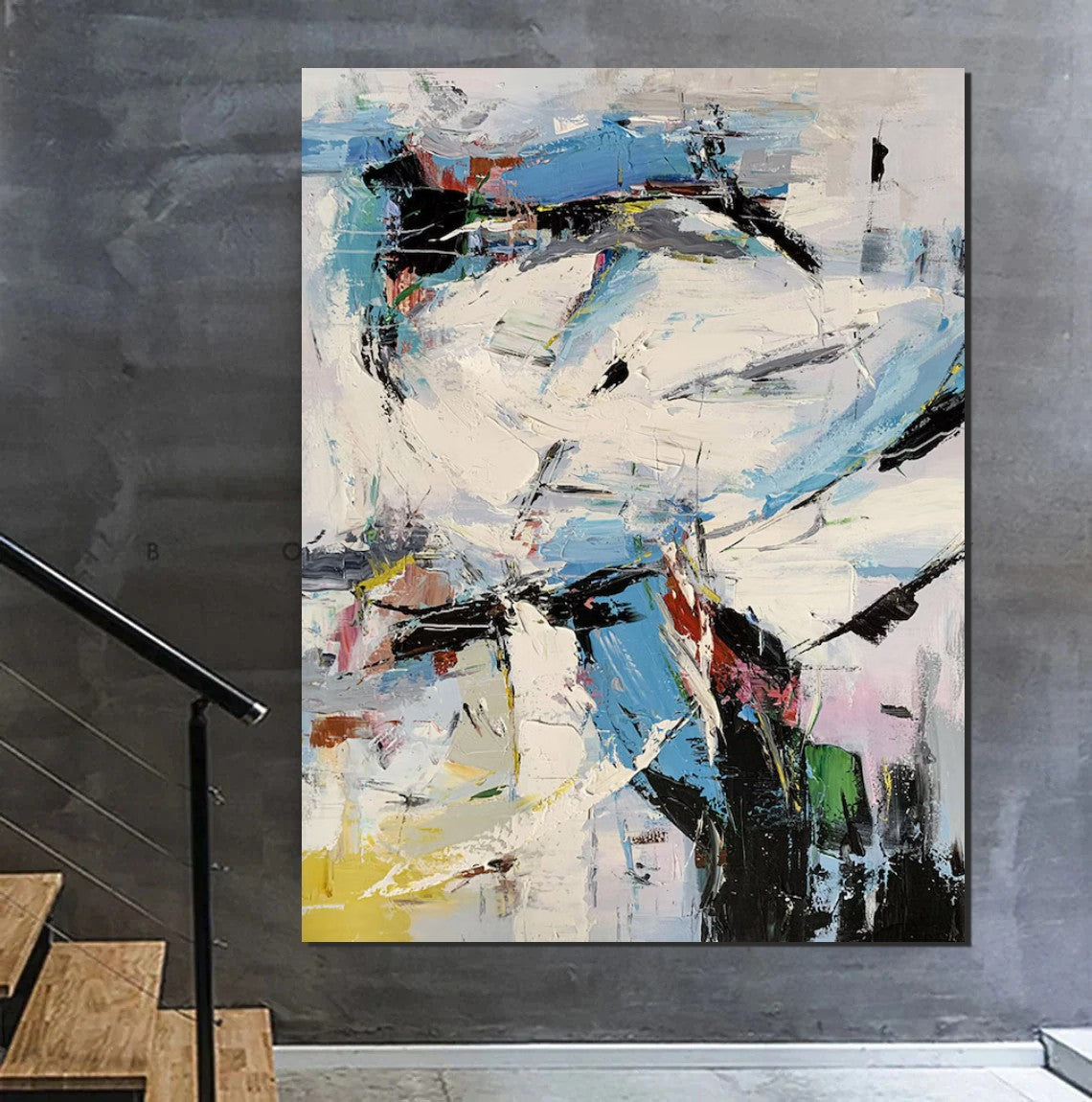 Modern Abstract Wall Art Paintings for Bedroom & Living Room - Large Acrylic Canvas Art with Palette Knife Technique - Perfect for Behind Sofa Decor & Home Interior Design