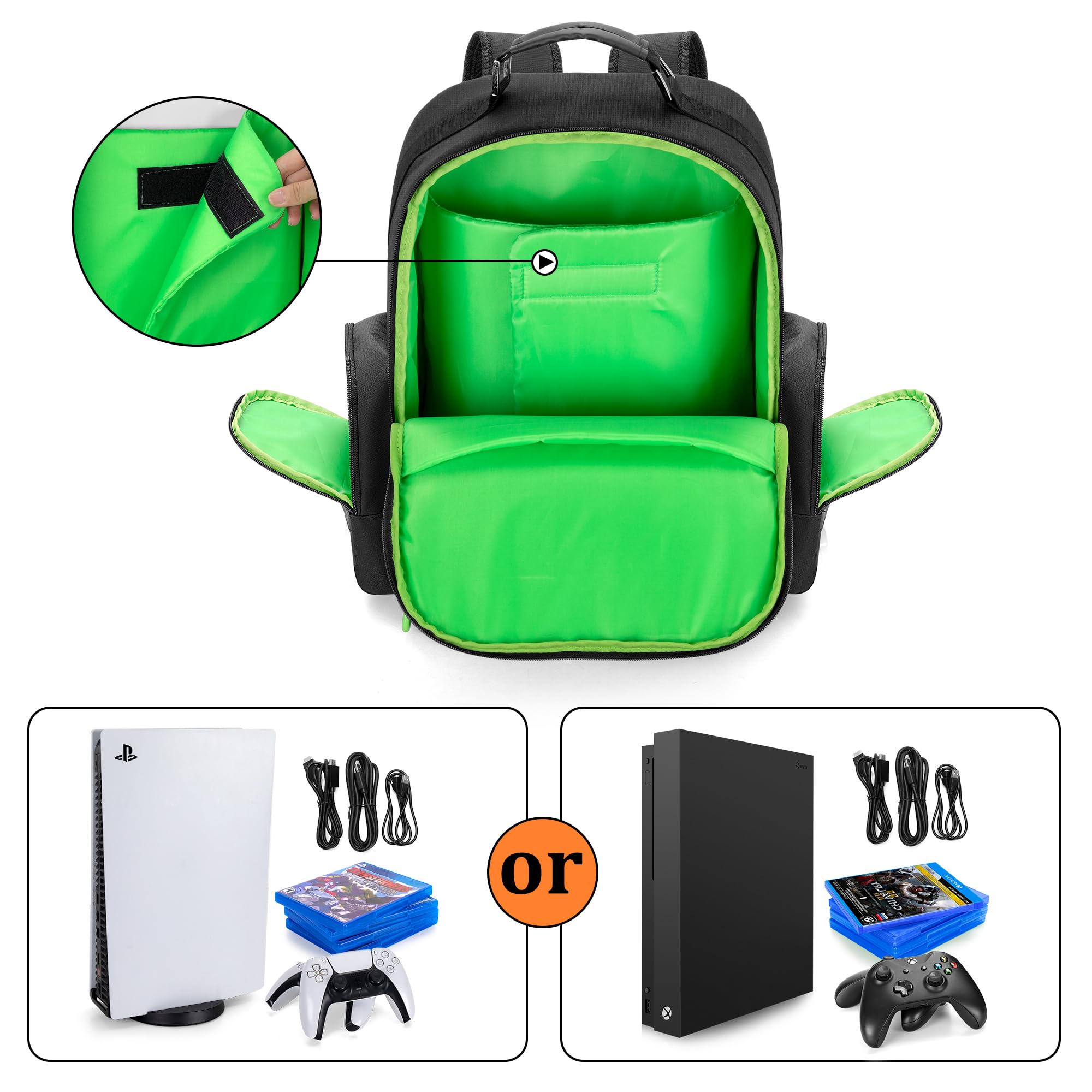 PS5 Backpack for Travel & Gaming - Compatible with PS5 Pro, PS5 Slim & 15.6