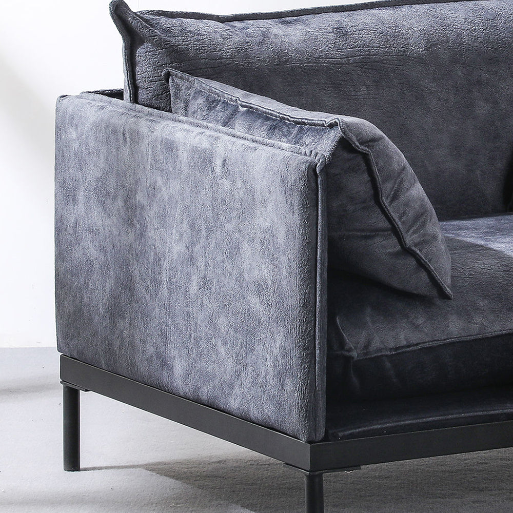 SINCLAIR Charcoal Fabric Armchair - Modern Upholstered Living Room Chair for Home, Office & Lounge Comfort