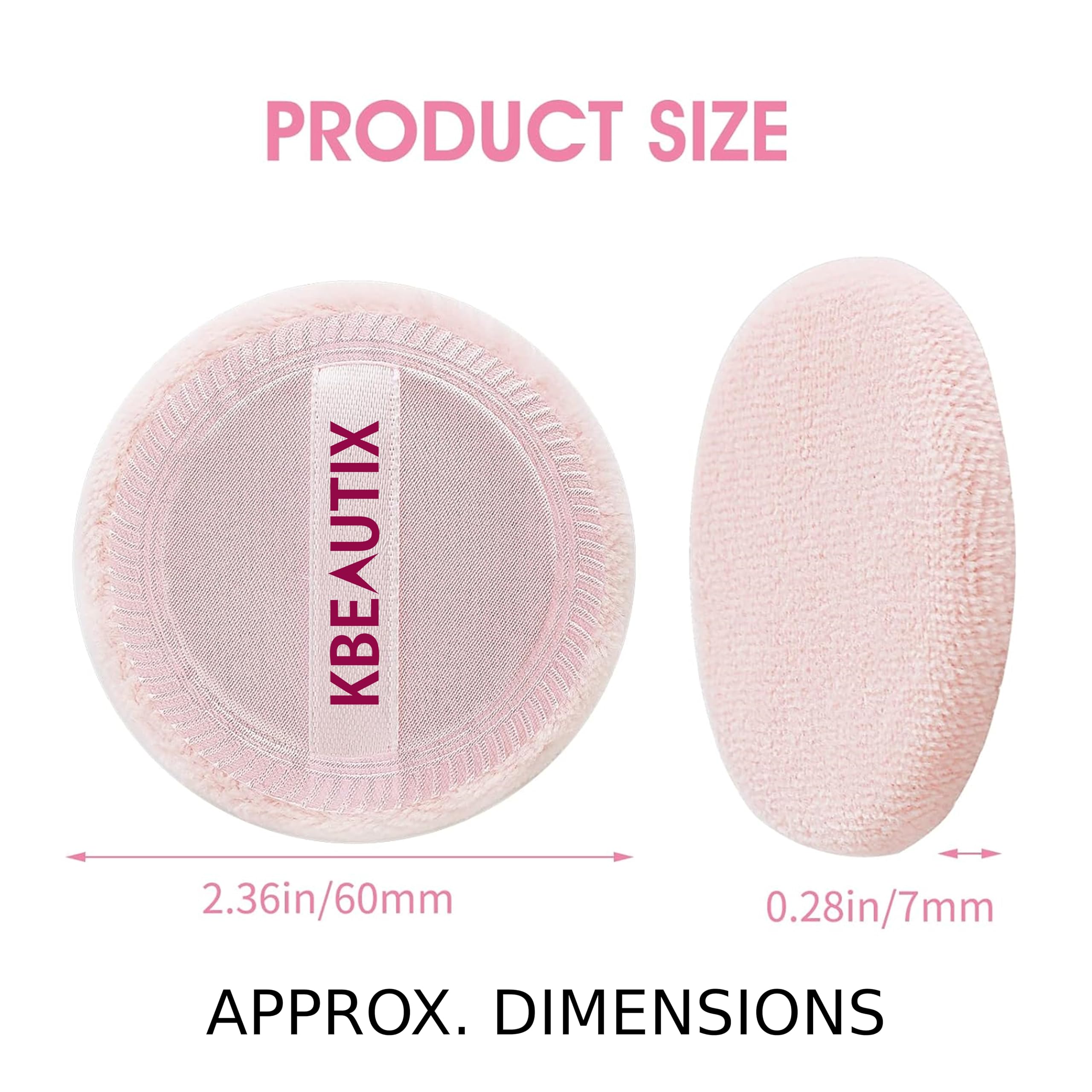 KBEAUTIX Round Makeup Sponge Puffs for Powder Foundation & Loose Mineral Powder - 4 Pack Soft Blending Cosmetic Pads with Strap - Perfect for Face & Body Powder Application, Travel & Touch-ups