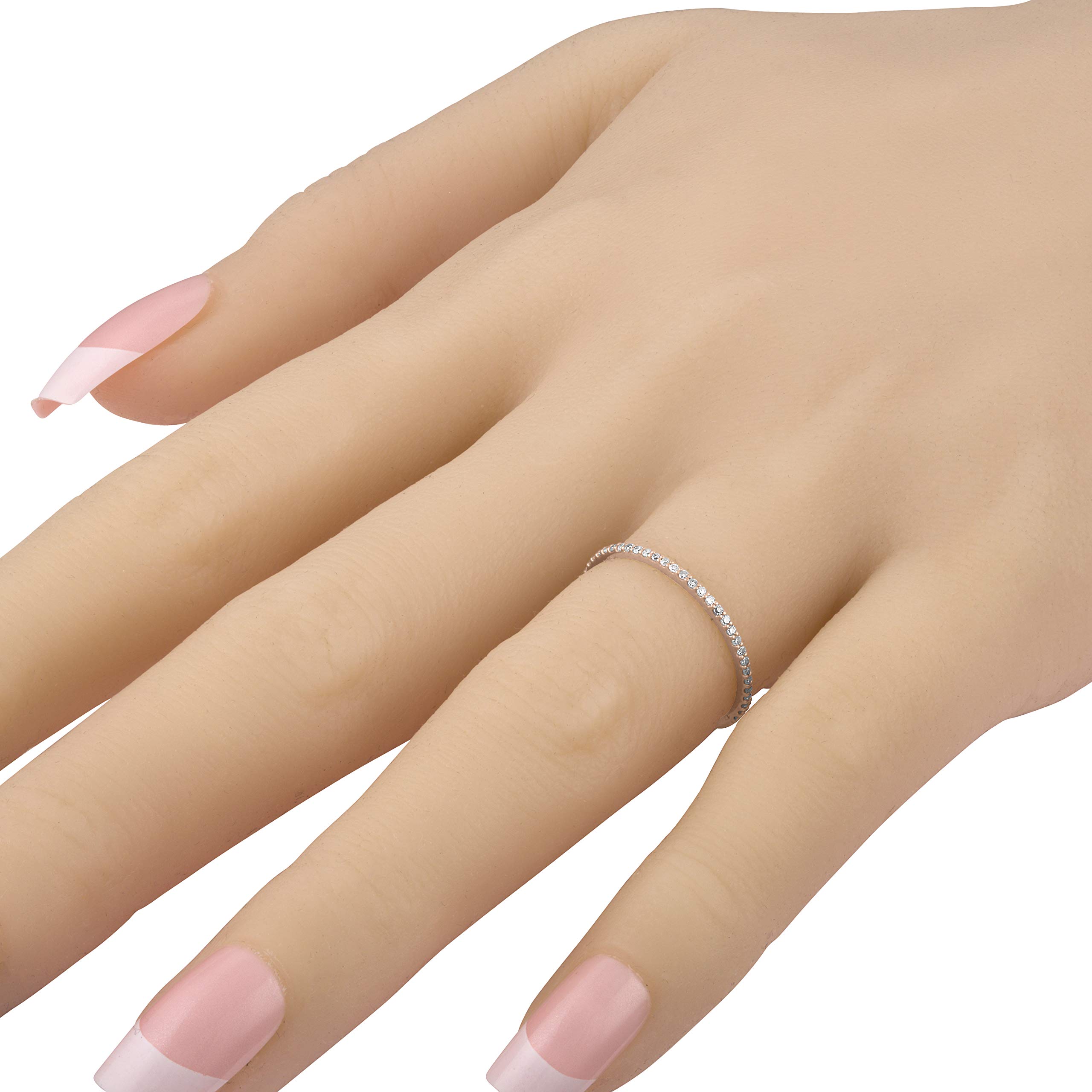 1/10 CTTW 14K Gold Dainty Half Band Natural Diamond Ring for Women - G-H Color, Wedding & Anniversary Gift, Perfect for Engagement, Promise or Everyday Elegance